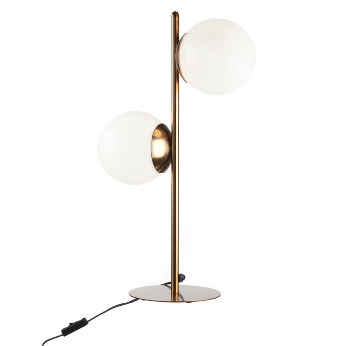 1G124 Lampada da tavolo in metallo e vetro 33x18,5x56h L'Oca Nera