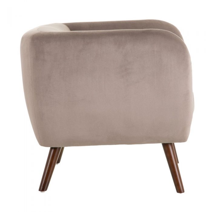POLTRONA VELLUTO TAUPE OLD 81 X 73 X 70 CM - immagine 2