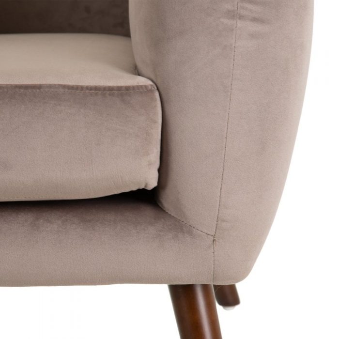 POLTRONA VELLUTO TAUPE OLD 81 X 73 X 70 CM - immagine 5