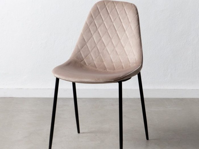 SEDIA BEIGE TESSUTO-METALLO SOGGIORNO 46 X 51 X 83,50 CM