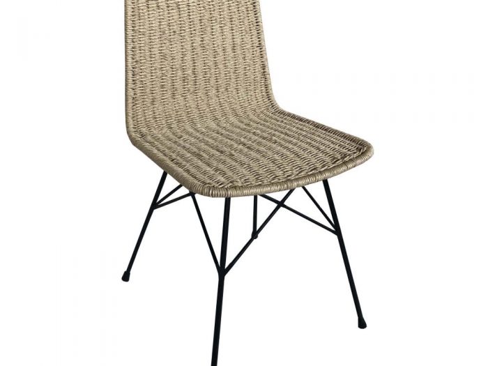 SEDIA NATURALE-NEGRO PP/METAL SOGGIORNO 45 X 41 X 83 CM