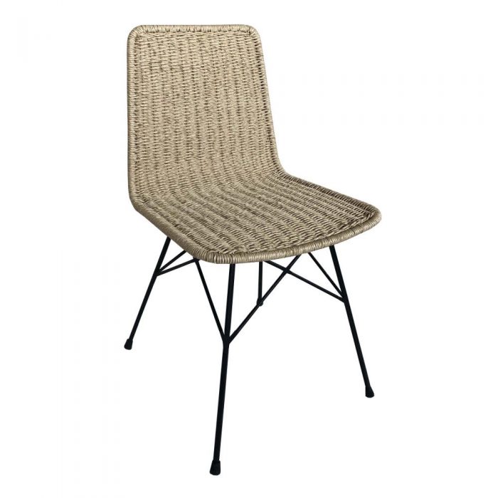 SEDIA NATURALE-NEGRO PP/METAL SOGGIORNO 45 X 41 X 83 CM
