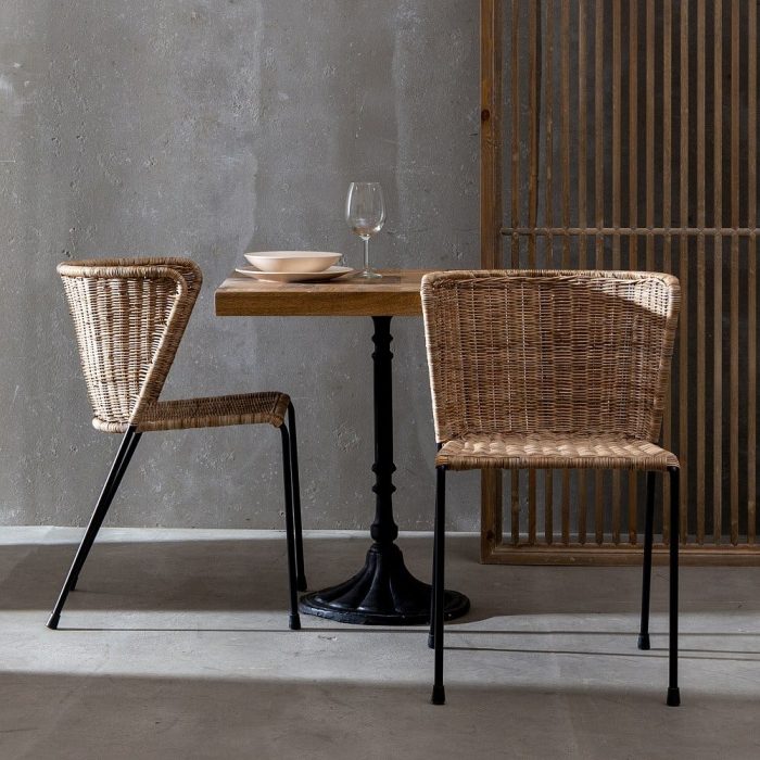 SEDIA NATURALE-NEGRO 50 X 54 X 77 CM - immagine 3