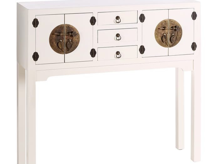 CONSOLE 4 ANTE E 3 CASSETTI BIANCO 95 X 26 X 90 CM