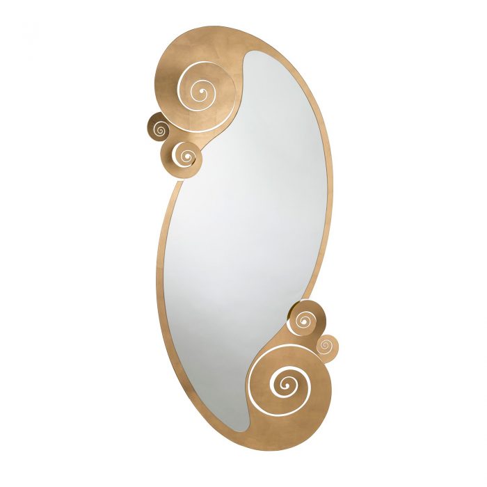 SPECCHIO CIRCEO DA TERRA FOGLIA ORO