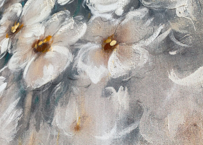 QUADRO CASCATA DI FIORI 80 X 80  AG140216 AGAVE QUADRI - immagine 3