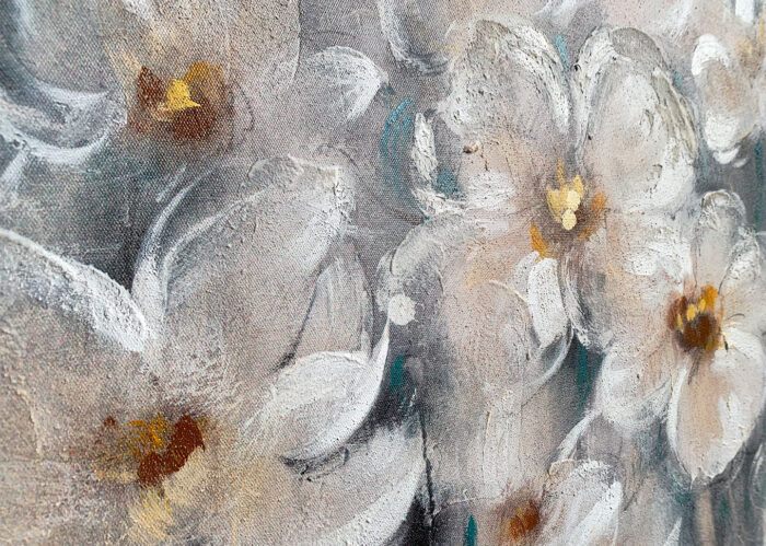 QUADRO CASCATA DI FIORI 80 X 80  AG140216 AGAVE QUADRI - immagine 4