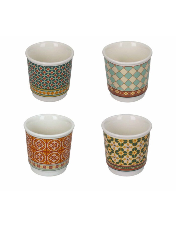 BOMBONIERA BICCHIERINO LE CEMENTINE SET 4 PZ NEW BONE CHINA - BRANDANI