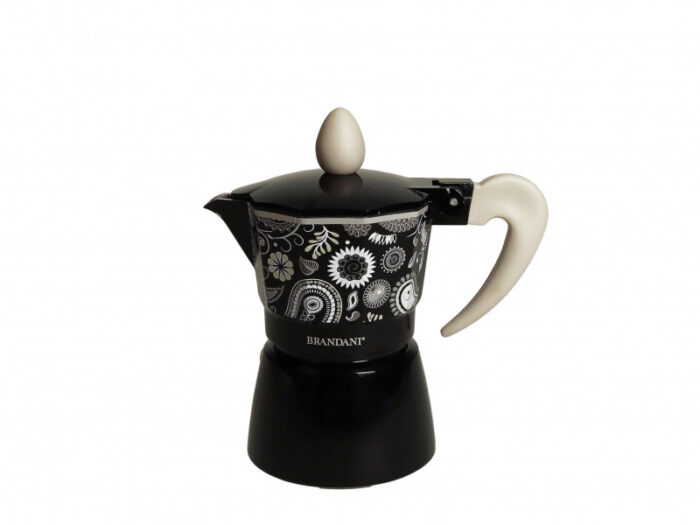 BOMBONIERA CAFFETTIERA SHANTI NERA 1 TAZZA ALLUMINIO - BRANDANI