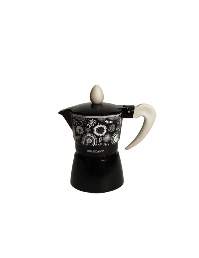 BOMBONIERA CAFFETTIERA SHANTI NERA 1 TAZZA ALLUMINIO - BRANDANI