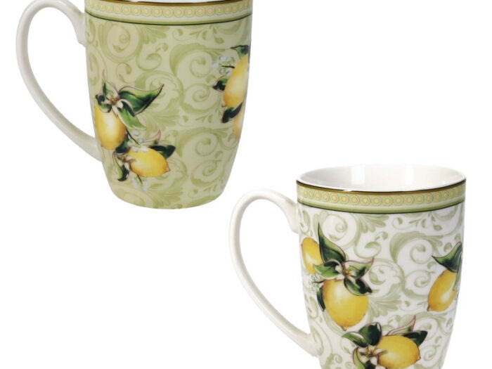 BOMBONIERA MUG LIMONI SET 2 PEZZI NEW BONE CHINA - BRANDANI