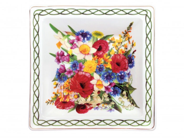 BOMBONIERA VUOTATASCHE FIORI DI CAMPO PORCELLANA - BRANDANI