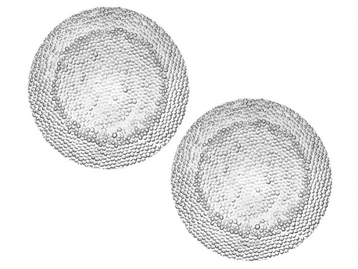 BOMBONIERA PIATTINO DROP TRASPARENTE SET 2 PEZZI VETRO CM D 21 - BRANDANI