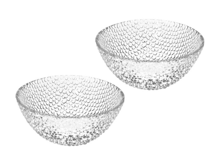 BOMBONIERA CIOTOLINA DROP TRASPARENTE SET 2 PEZZI VETRO CM D16 - BRANDANI