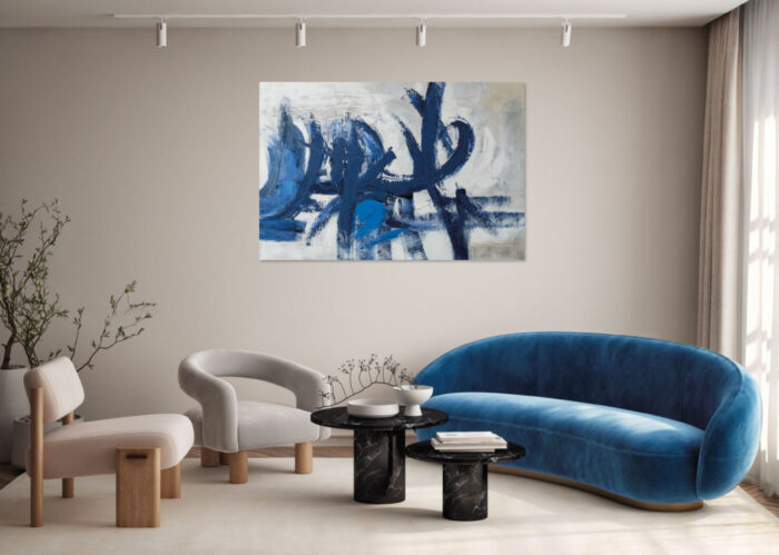 QUADRO Blue stroke 150×150 AG150275 AGAVE QUADRI - immagine 2