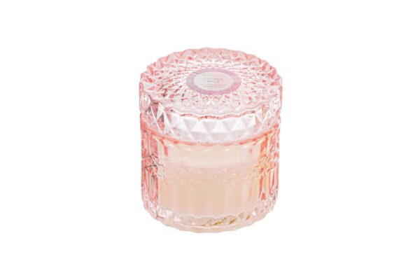 BOMBONIERA CANDELA PROFUMATA CILINDRO ROSA 9Xh.9CM - LE STELLE