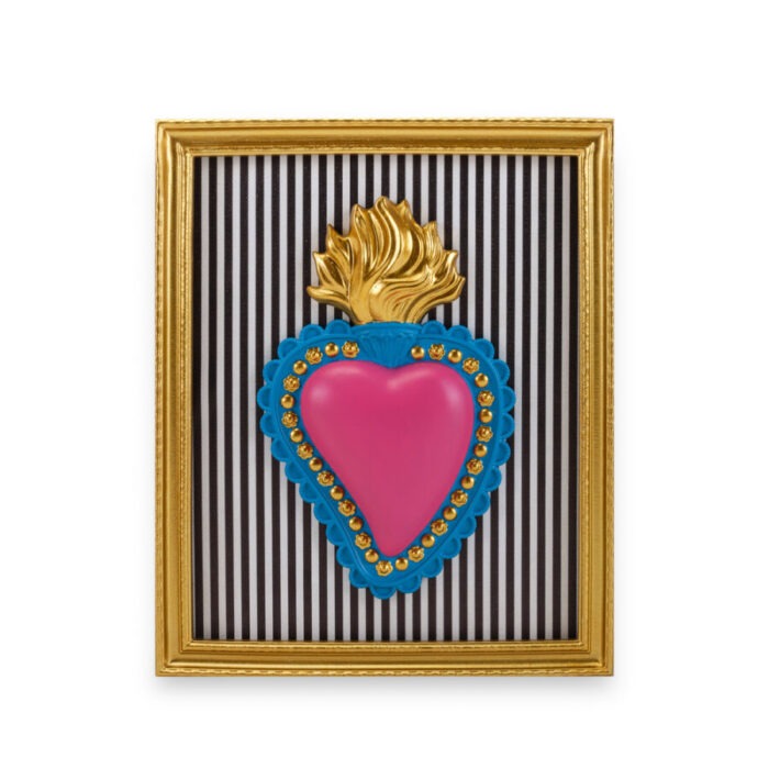 BOMBONIERA CORNICE RETT. ORO CON CUORE SACRO - HENRIETTE