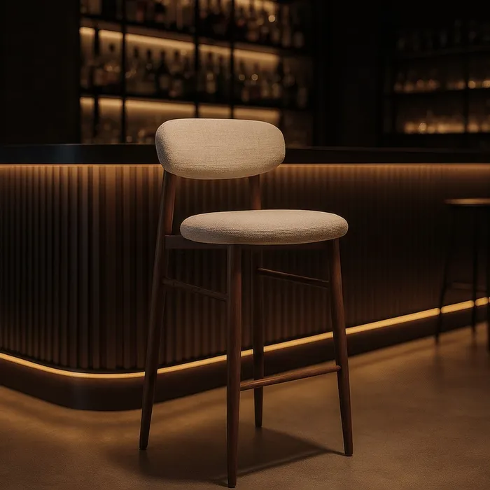 SGABELLO 75CM BEIGE TESSUTO-METALLO 54 X 52 X 105 CM - 614627