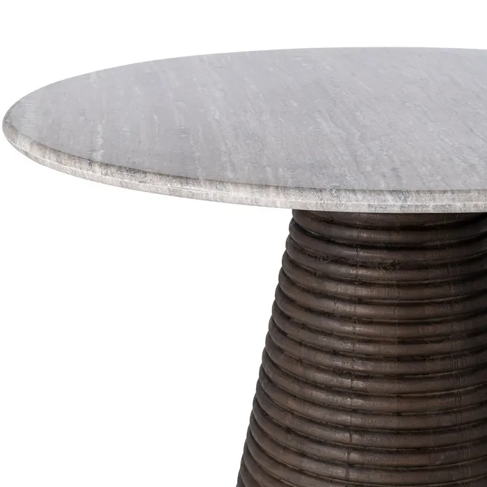 TAVOLO DA PRANZO MARMO/LEGNO SOGGIORNO 115 X 115 X 76 CM - 614754 - immagine 4