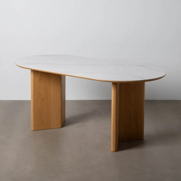 TAVOLO DA PRANZO BIANCO-NATURALE 180 X 90 X 76 CM - 614894