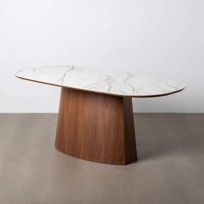 TAVOLO DA PRANZO BIANCO-MARRON 180 X 90 X 75 CM - 614897 - immagine 2