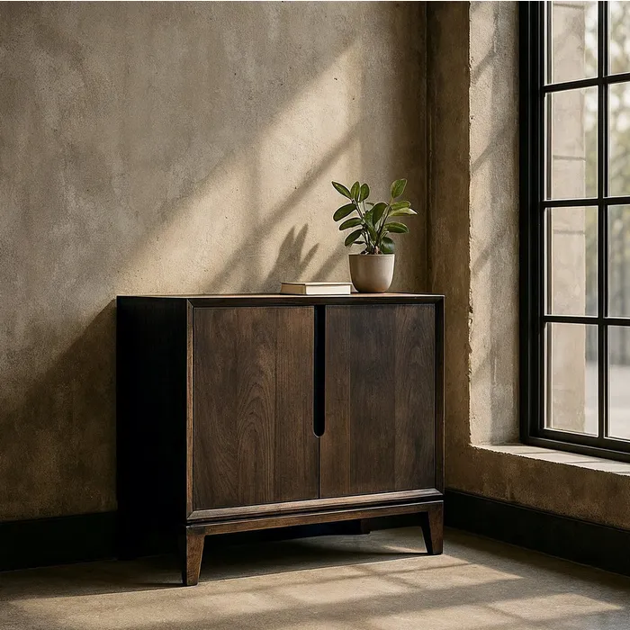 MOBILE INGRESSO MARRONE LEGNO DI MANGO 100 X 40 X 85 CM - 615133