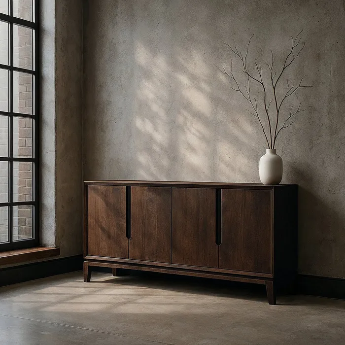 CREDENZA MARRONE LEGNO DI MANGO 190 X 40 X 85 CM - 615134