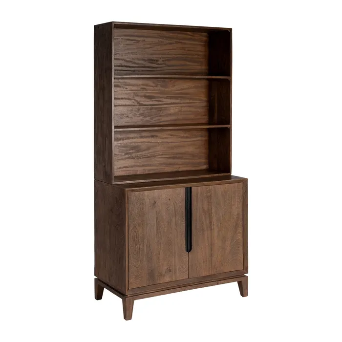 LIBRERIA MARRONE LEGNO DI MANGO 100 X 50 X 195 CM - 615135 - immagine 4