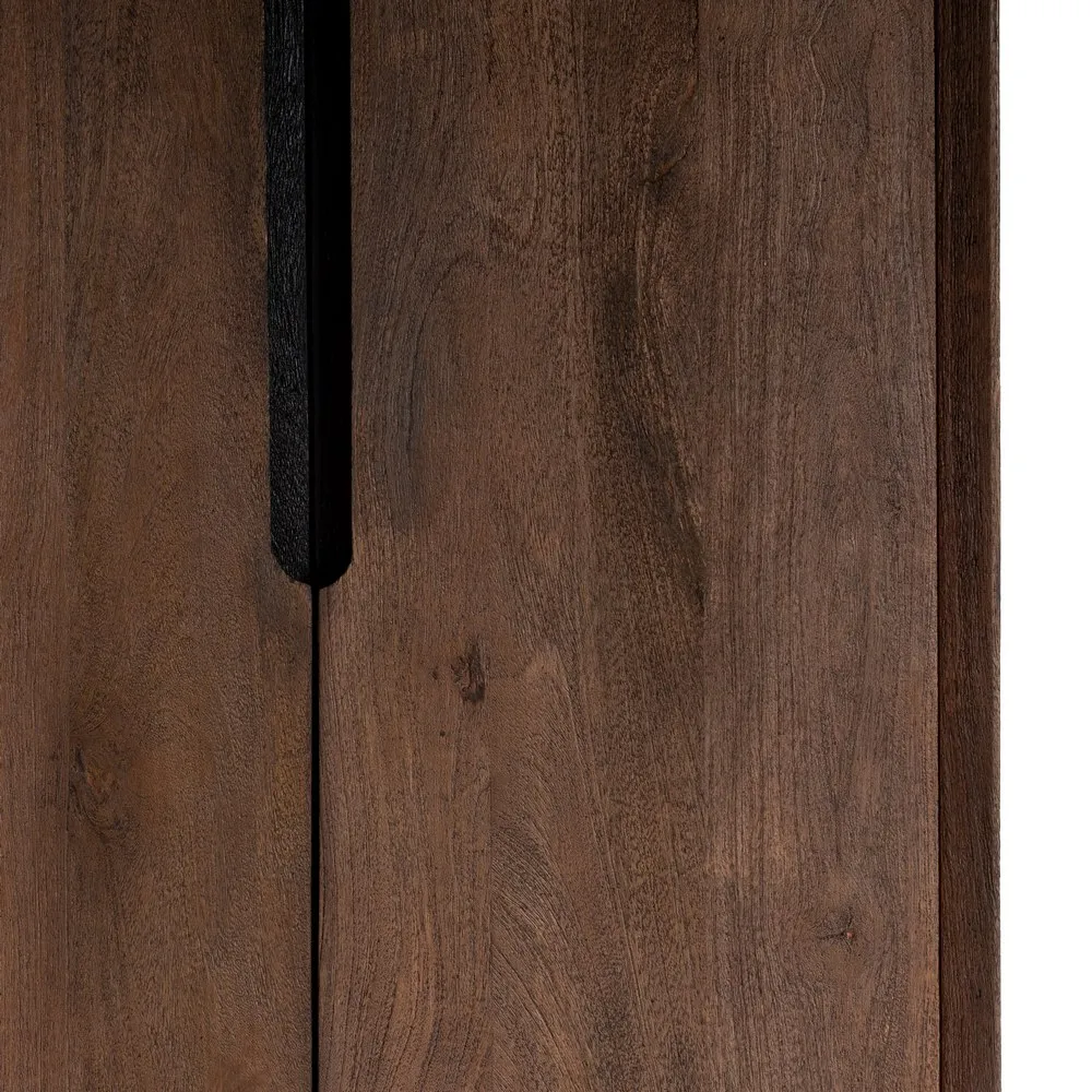 ARMADIO MARRONE LEGNO DI MANGO SOGGIORNO 75 X 40 X 200 CM - 615136 - immagine 4