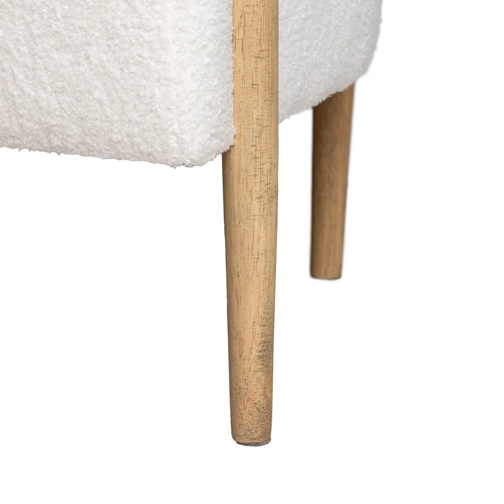DIVANO 2 POSTI BEIGE TESSUTO-LEGNO 143 X 67 X 69 CM - 615248 - immagine 5