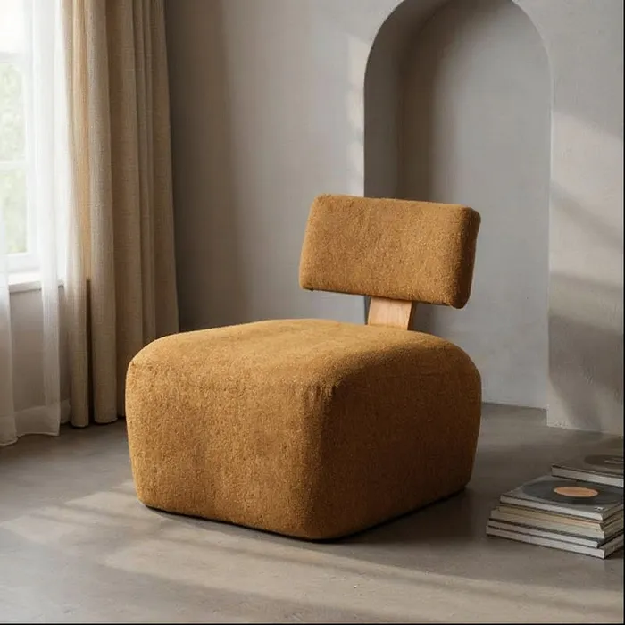 POLTRONA MARMORIZZATO SENAPE 60 X 72 X 64,50 CM - 615254 - immagine 2