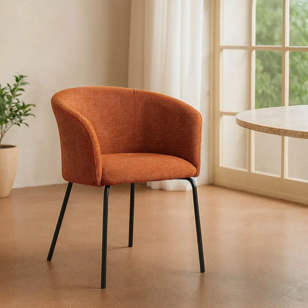 Sedia soggiorno zucca in tessuto e struttura in metallo 61 x 56 x 77,50 cm