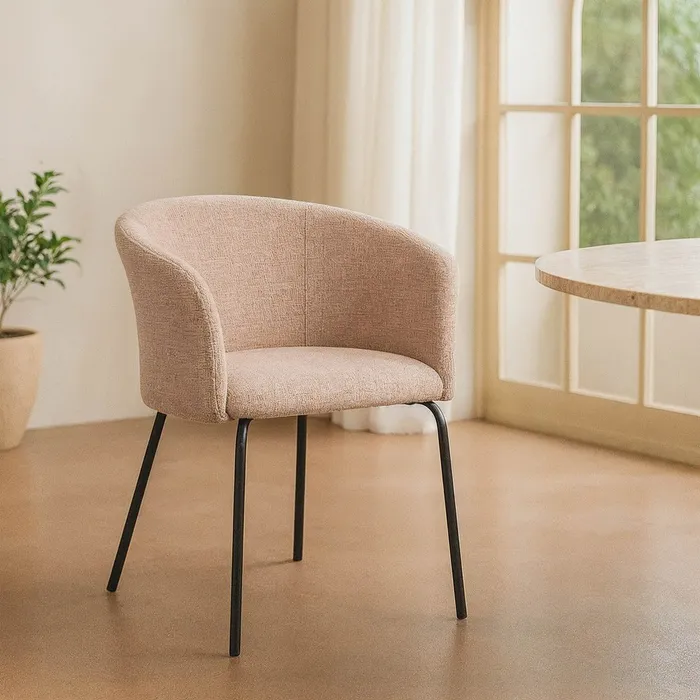 SEDIA ROSA TESSUTO-METALLO SOGGIORNO 61 X 56 X 77,50 CM - immagine 2