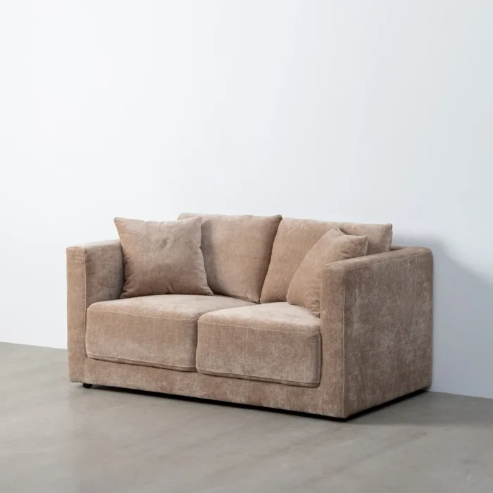 DIVANO 2 POSTI TAUPE OLD TESSUTO-LEGNO - 615446 - 615446