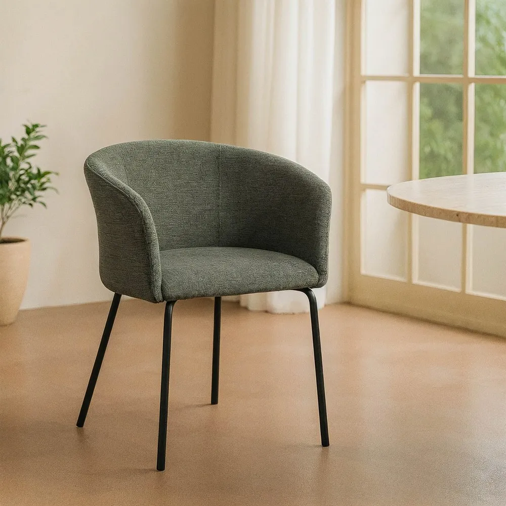 SEDIA VERDE TESSUTO-METALLO SOGGIORNO 60,50 X 55 X 78,50 CM