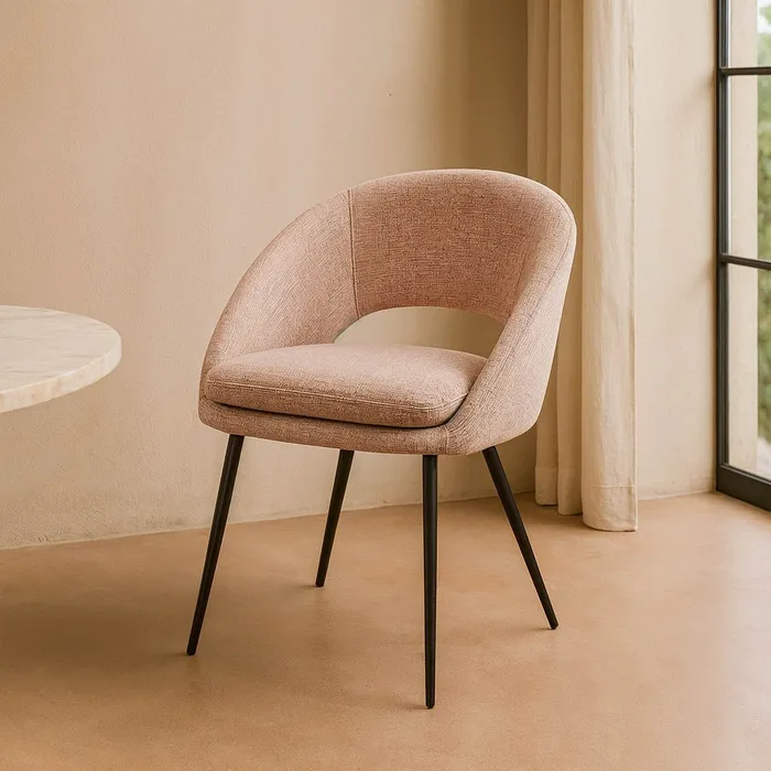 SEDIA ROSA TESSUTO-METALLO CONTRACT 67,50 X 47 X 79,50 CM - AF 615397