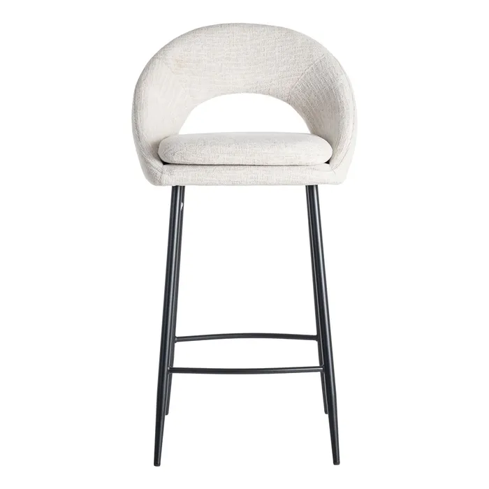 Sgabello contract crema in tessuto e struttura in metallo 53 x 48 x 100 cm - immagine 3
