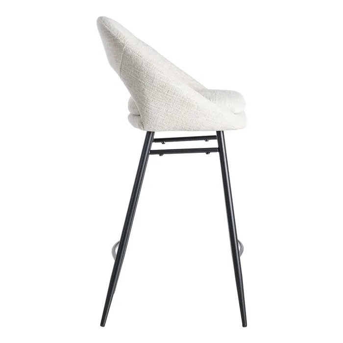 Sgabello contract crema in tessuto e struttura in metallo 53 x 48 x 100 cm - immagine 4