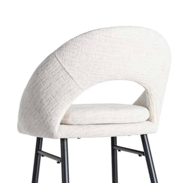 Sgabello contract crema in tessuto e struttura in metallo 53 x 48 x 100 cm - immagine 6