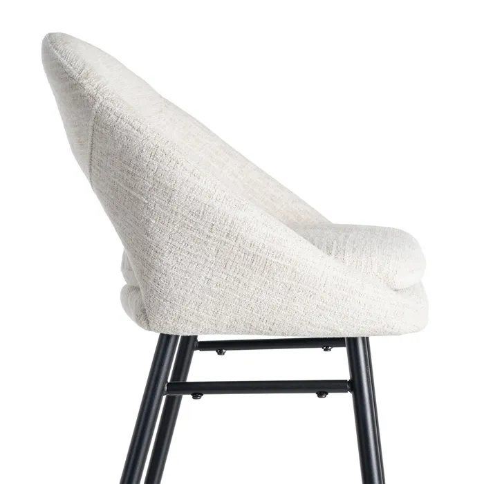 Sgabello contract crema in tessuto e struttura in metallo 53 x 48 x 100 cm - immagine 7