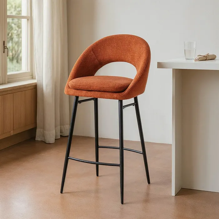 SGABELLO ZUCCA TESSUTO-METALLO CONTRACT 53 X 48 X 100 CM