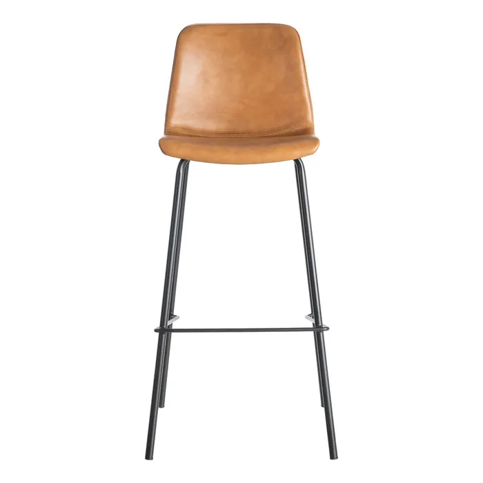 Sgabello in metallo e similpelle cammello 47 x 47 x 103 cm - immagine 3