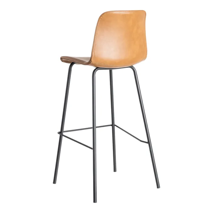 Sgabello in metallo e similpelle cammello 47 x 47 x 103 cm - immagine 5