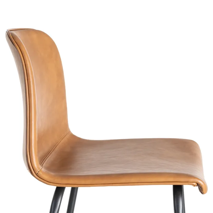 Sgabello in metallo e similpelle cammello 47 x 47 x 103 cm - immagine 7