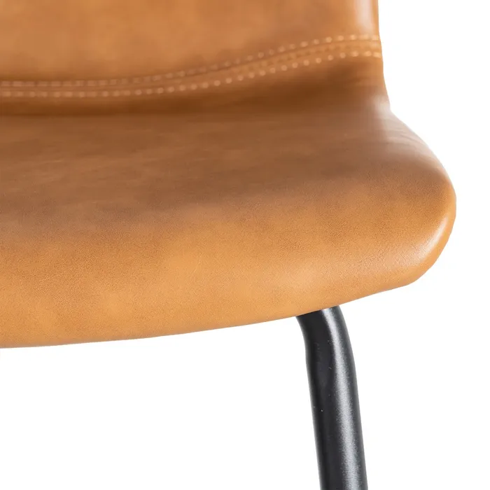 Sgabello in metallo e similpelle cammello 47 x 47 x 103 cm - immagine 9