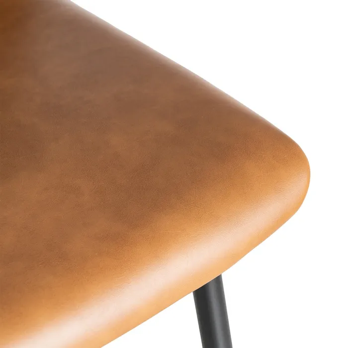 Sgabello in metallo e similpelle cammello 47 x 47 x 103 cm - immagine 10