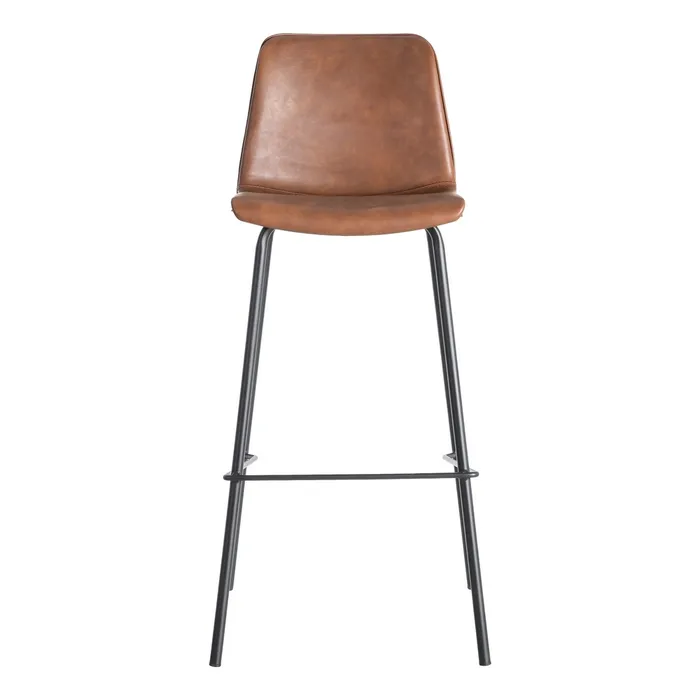 Sgabello in metallo e similpelle marrone 47 x 47 x 103 cm - immagine 4