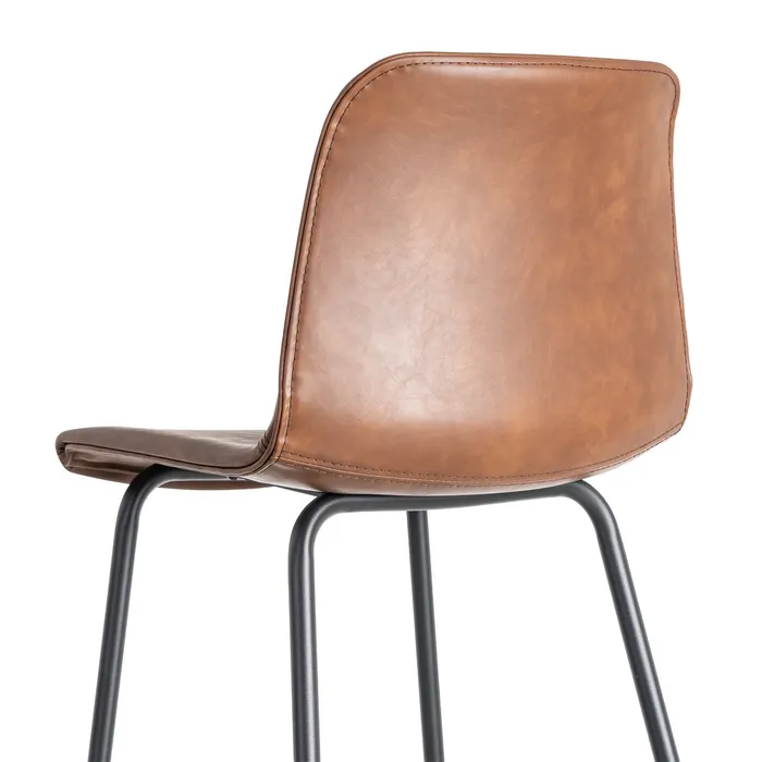 Sgabello in metallo e similpelle marrone 47 x 47 x 103 cm - immagine 7
