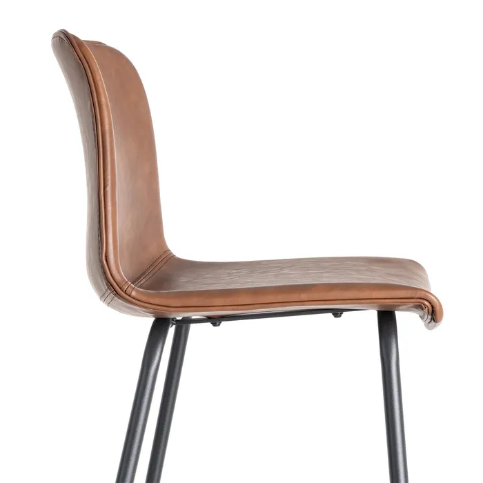 Sgabello in metallo e similpelle marrone 47 x 47 x 103 cm - immagine 8