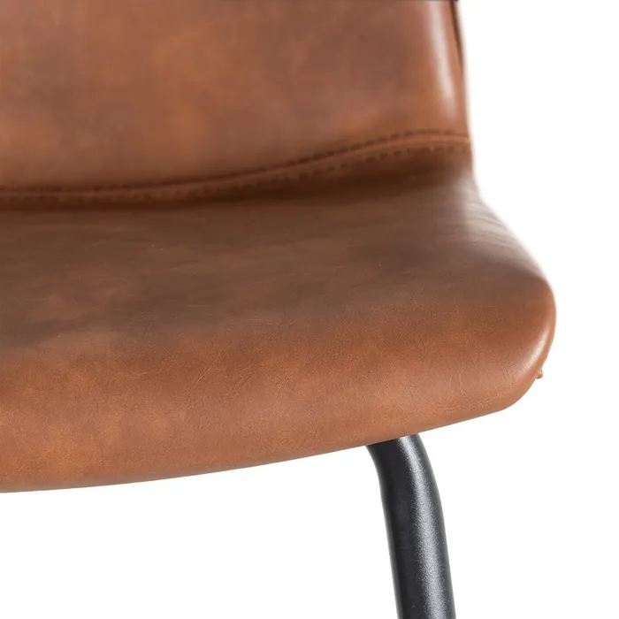 Sgabello in metallo e similpelle marrone 47 x 47 x 103 cm - immagine 10